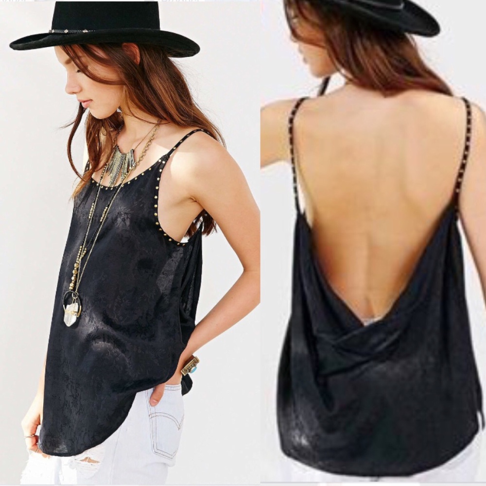 SOLS ELSEWHERE. Pins & Needles (UO) draped back studded tank - Picture 1 of 5
